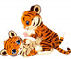 Cute Playful Tiger Cub Wall Decal