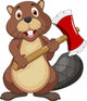 Beaver cartoon holding axe Wall Decal