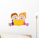 Children reading a book Wall Decal