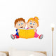 Children reading a book Wall Decal