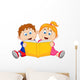 Children reading a book Wall Decal
