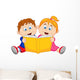Children reading a book Wall Decal