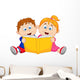 Children reading a book Wall Decal