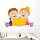 Children reading a book Wall Decal