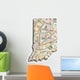 Map Indiana Wall Mural