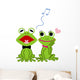 Frog Couple White Back Wall Mural