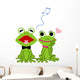 Frog Couple White Back Wall Mural