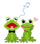 Frog Couple White Back Wall Mural