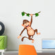 Cute monkey cartoon hanging Wall Decal