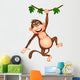 Cute monkey cartoon hanging Wall Decal