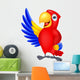 Macaw bid carton waving Wall Decal