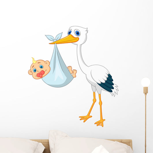 Stork Carying Baby