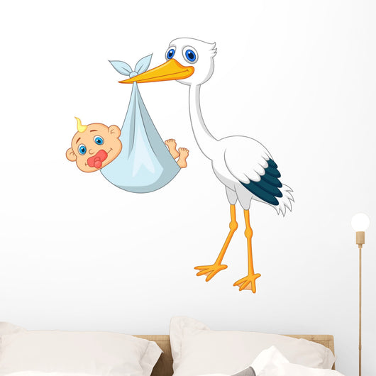 Stork Carying Baby