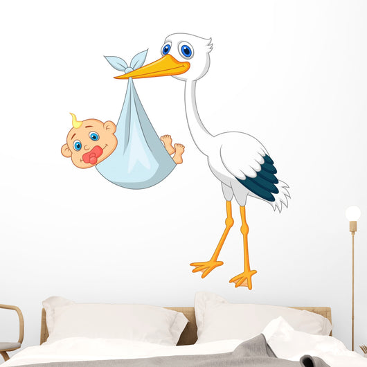 Stork Carying Baby