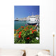 Flowers and Boat in Puerto Banus Port Wall Mural
