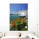 Flowers and Boat in Puerto Banus Port Wall Mural