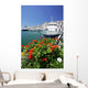 Flowers and Boat in Puerto Banus Port Wall Mural