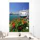 Flowers and Boat in Puerto Banus Port Wall Mural