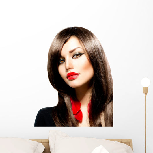 Fashion Woman Portrait. Stylish Model. Beauty Makeup Wall Decal
