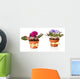 Bright Saintpaulias Flowerpots White Wall Decal