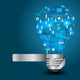 Creative Light Bulb with Wall Mural