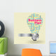 Light bulb with Business plan concept of word cloud Wall Mural