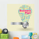 Light bulb with Business plan concept of word cloud Wall Mural