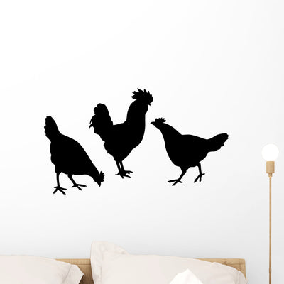 Poules Wall Decal Sticker Set Wall Decal shown on a wall