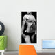 Muscular Strong Woman Black Wall Mural