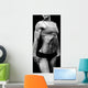 Muscular Strong Woman Black Wall Mural
