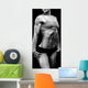 Muscular Strong Woman Black Wall Mural