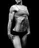 Muscular Strong Woman Black Wall Mural