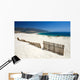 Fence Sticking Out of Sandy Beach Dunes Wall Mural