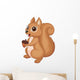 Cute cartoon Squirrel holding acorn Wall Decal