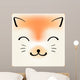 Cute cartoon cat face, vector background for a card Wall Mural