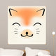 Cute cartoon cat face, vector background for a card Wall Mural