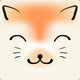 Cute cartoon cat face, vector background for a card Wall Mural