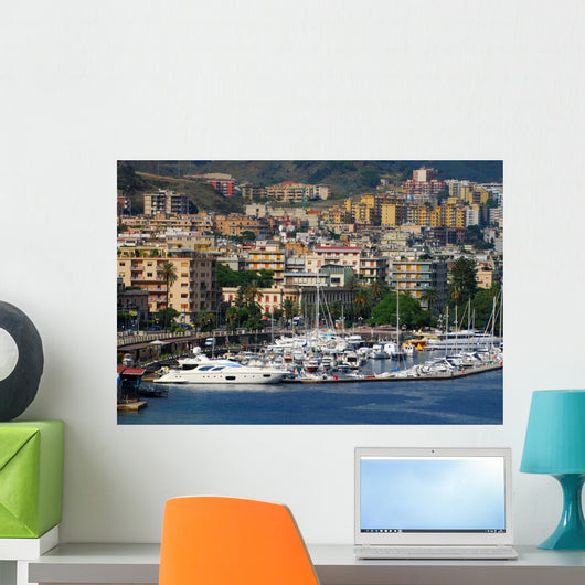 Waterfront marina in Messica Sicily Wall Mural