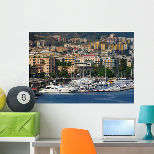 Waterfront marina in Messica Sicily Wall Mural