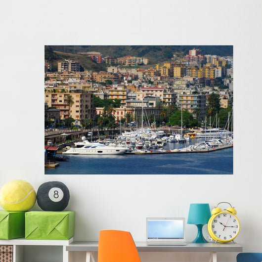 Waterfront marina in Messica Sicily Wall Mural