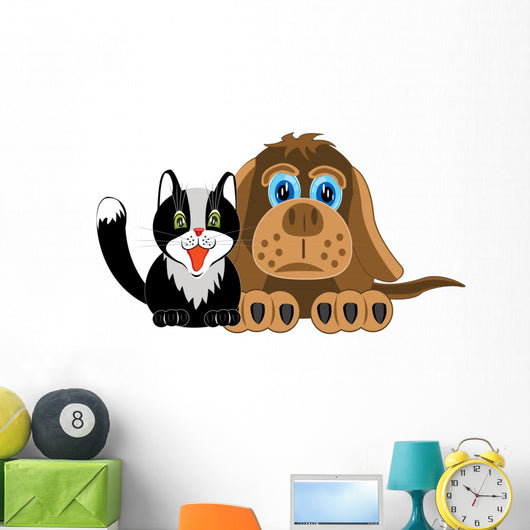 Dog and Cat White Wall Decal