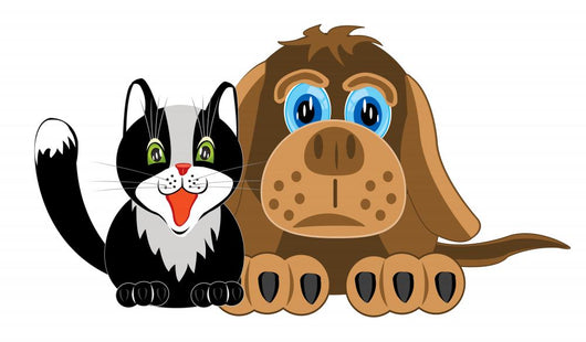 Dog and Cat White Wall Decal