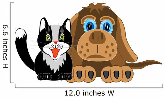Dog and Cat White Wall Decal