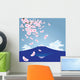 Fuji Mountain Vector Wall Mural