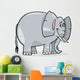 cute african elephant cartoon illustration Wall Decal