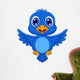 Cute blue bird cartoon Wall Decal