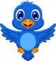 Cute blue bird cartoon Wall Decal