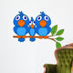 Funny blue bird Wall Decal