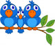 Funny blue bird Wall Decal