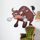 Angry bull cartoon Wall Decal